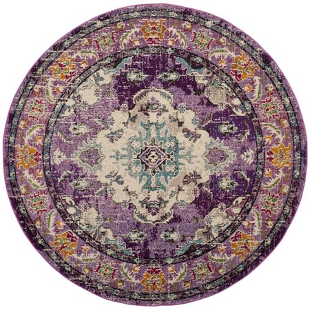 Safavieh 9 x 9 ft. Monaco Power Loomed Round Area Rug; Violet & Light Blue MNC243L-9R